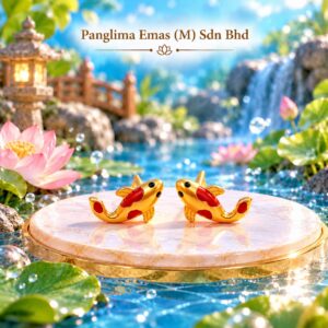 PANGLIMA EMAS Lucky Koi Earring 916 Gold