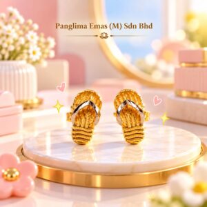 PANGLIMA EMAS Sunny Flip-Flop Earring 916 Gold