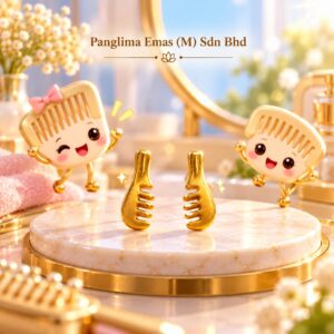 PANGLIMA EMAS Cutie Comb Earring 916 Gold