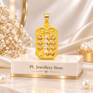 PL Prosperity Abacus Pendant 916 Gold (Pre Order) P101-3