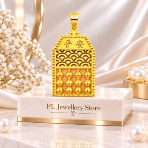 PL Golden Peace Abacus Pendant 916 Gold (Pre Order) P101-18