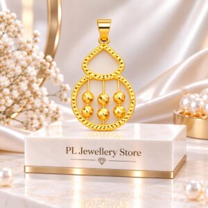 PL Six Blessings Gourd Pendant 916 Gold (Pre Order) P101-15
