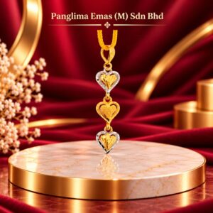 PANGLIMA EMAS Pendant Triple Love 916 Gold