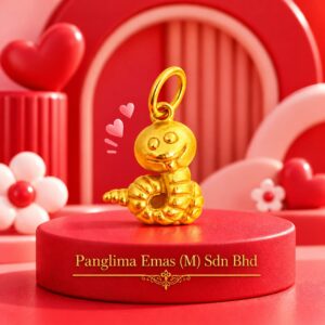 PANGLIMA EMAS Cute Snake Pendant 916 Gold